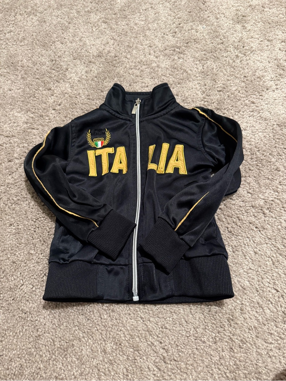 Venezia Black Jacket with Yellow Italia Appliqué